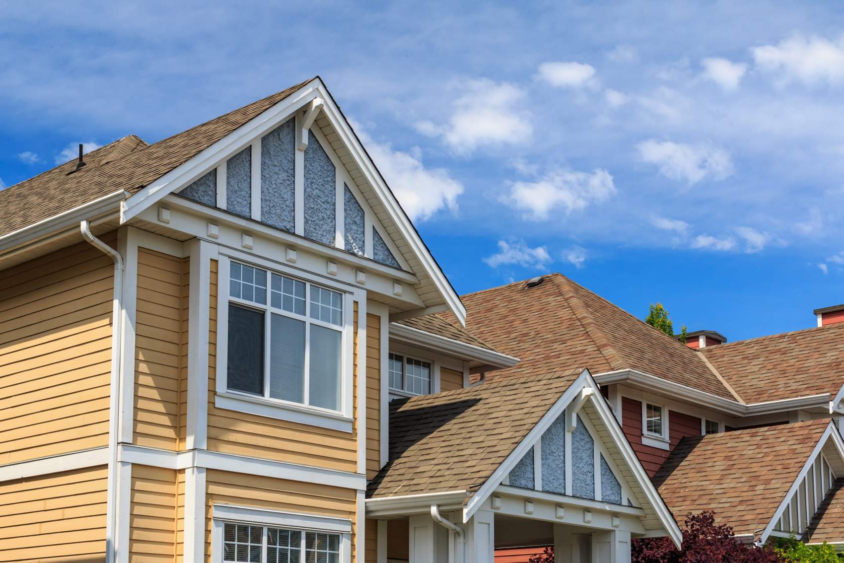 Architectural details of new houses in North America.