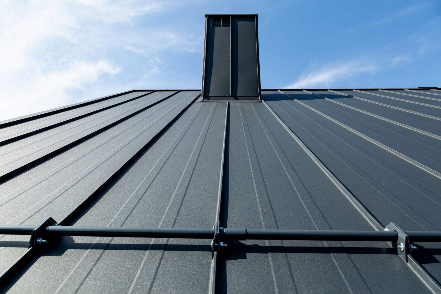 Sheet metal roof and snow guard. Graphite color.